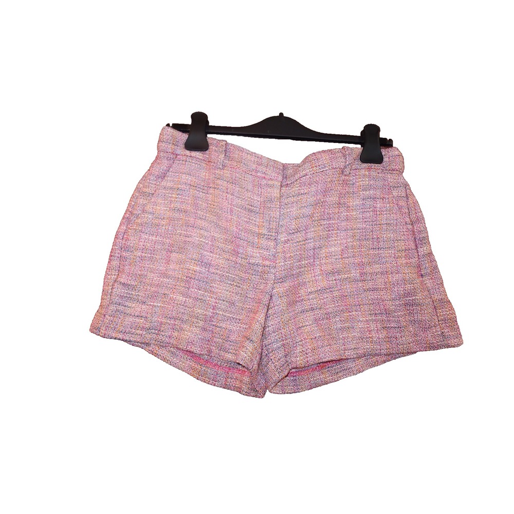 LOFT Womens Size 8 Pink Multicolor Tweed Shorts High Rise Preppy Boucle